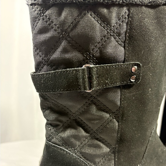 Lands End Women's Black Thermolite Suede Mid Calf Winter Boots Sz 10 - Picture 4 of 10